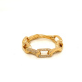 Fashion Jewelry New Arrival Cuban 14K with CZ Ring for Lady